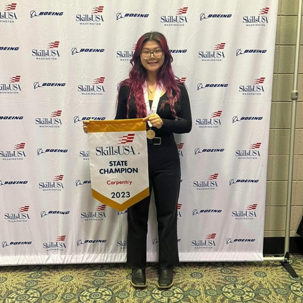 Pierce County Skills Center Student Wins First Place in State SkillsUSA Carpentry Competition